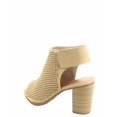 thumbnail image 2 of Roadway Women's Fashion Peep Toe Perforated Slingback Chunky Heel Sandals Shoes, 2 of 2