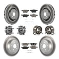 thumbnail image 1 of Transit Auto Front Rear Hub Bearing Assembly Coated Disc Brake Rotor and Ceramic Pad Kit (10Pc) for Car 2015 Ford Edge AWD with 345mm Diameter Left Right Side (Driver Passenger) KBB-117843, 1 of 10