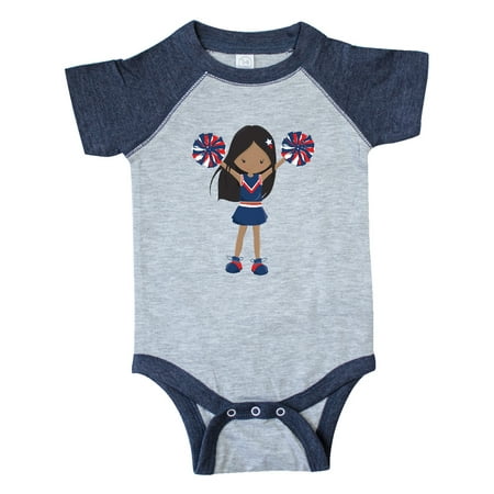 

Inktastic African American Girl Cheerleaders Blue Uniform Gift Baby Girl Bodysuit