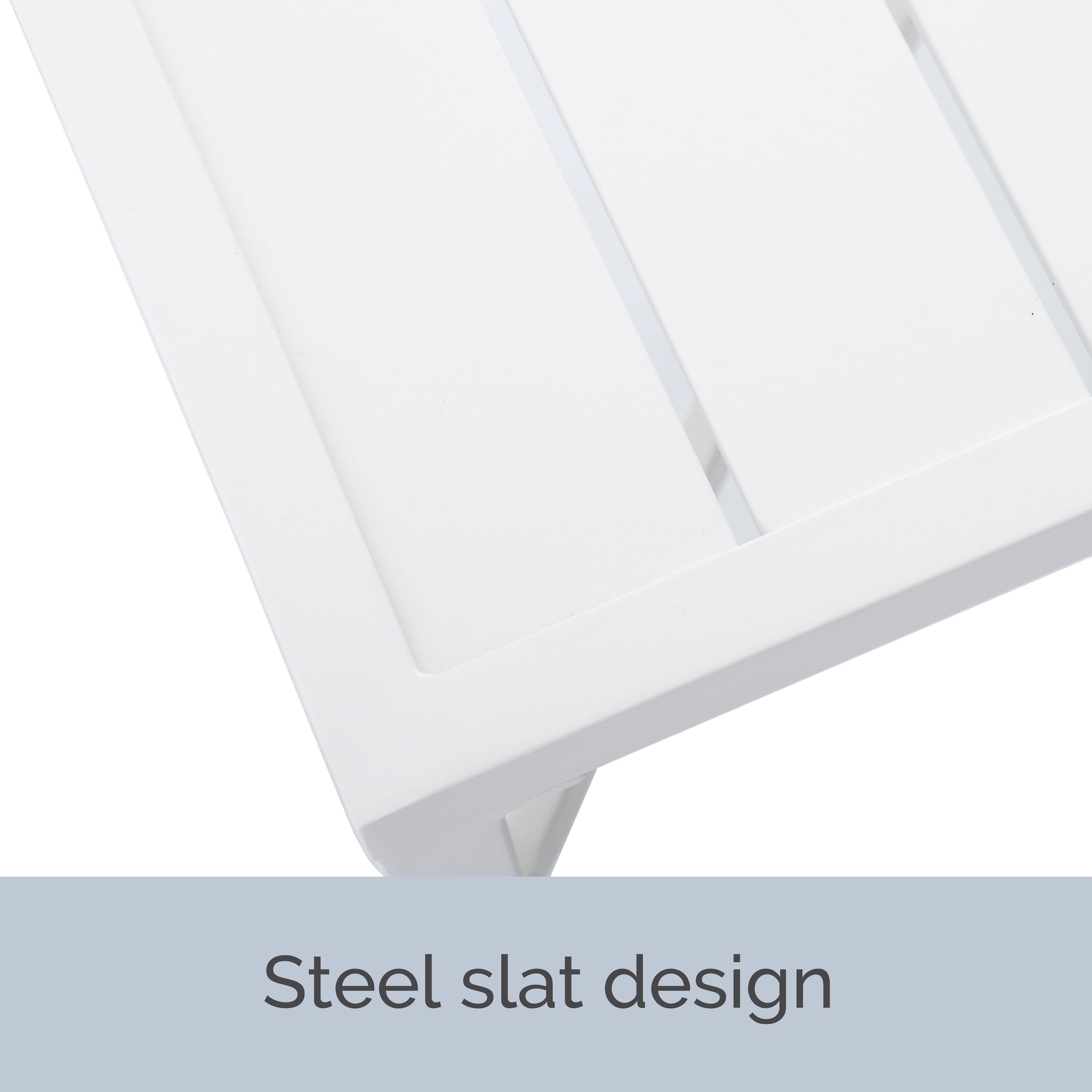 My Texas House Cambria Outdoor Steel End Table, White