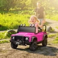 thumbnail image 2 of Qaba Land Rover Licensed Kids Ride on RC Car, 12V Toddler Ride on Toy Jeep Truck,  Gift for Boys & Girls, Pink, 2 of 10