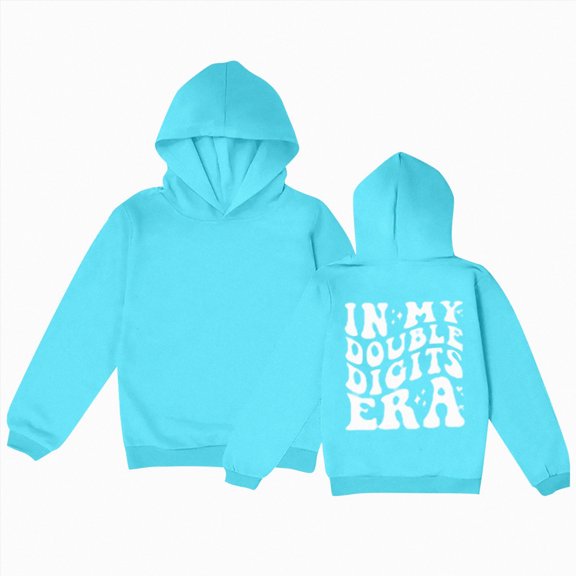 Ymyiu Kids Back To School Sweatshirt Girl's Hoodies Long Sleeve Pullover Tops Cute Sweatshirts Hoodies 4T 5T(Blue, 4-5 Years)