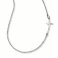 thumbnail image 1 of 14k White Gold Small Sideways Cross Necklace Pendant Charm Religious, 1 of 6