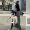 thumbnail image 4 of Stichou Women's Open Front Cardigan Oversized Chunky Knit Sweater Long Lantern Sleeve Outwear with Pocket 2025 Fashion Gray XL, 4 of 4