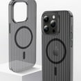 thumbnail image 3 of Designed for iPhone Case,Luxury 3D Stripe Matte Translucent Camera Lens Protection Shockproof Protective Cover Phone Case (White,iPhone 12), 3 of 5