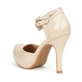 thumbnail image 3 of Dream Pairs Office-02 Women's Classy Mary Jane Double Ankle Strap Almond Toe High Heel Pumps Shoes Office-02 Nude/Pat Size 9, 3 of 4
