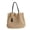 Khaki, variant on Otqutp Women Woven Straw Tote Bag Casual Large Capacity Handbag Beach Vacation Traveling Hiking Bag