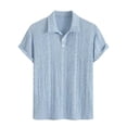 thumbnail image 2 of Zivyakyron Polo Shirts for Men Summer Short Sleeve Collared Men's Shirt Beach Loose Breathable Casual Plian Top, 2 of 5