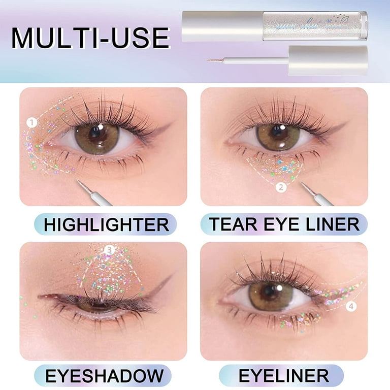 Erinde 8PCS Liquid Glitter Eyeshadow Makeup Shimmer Metallic