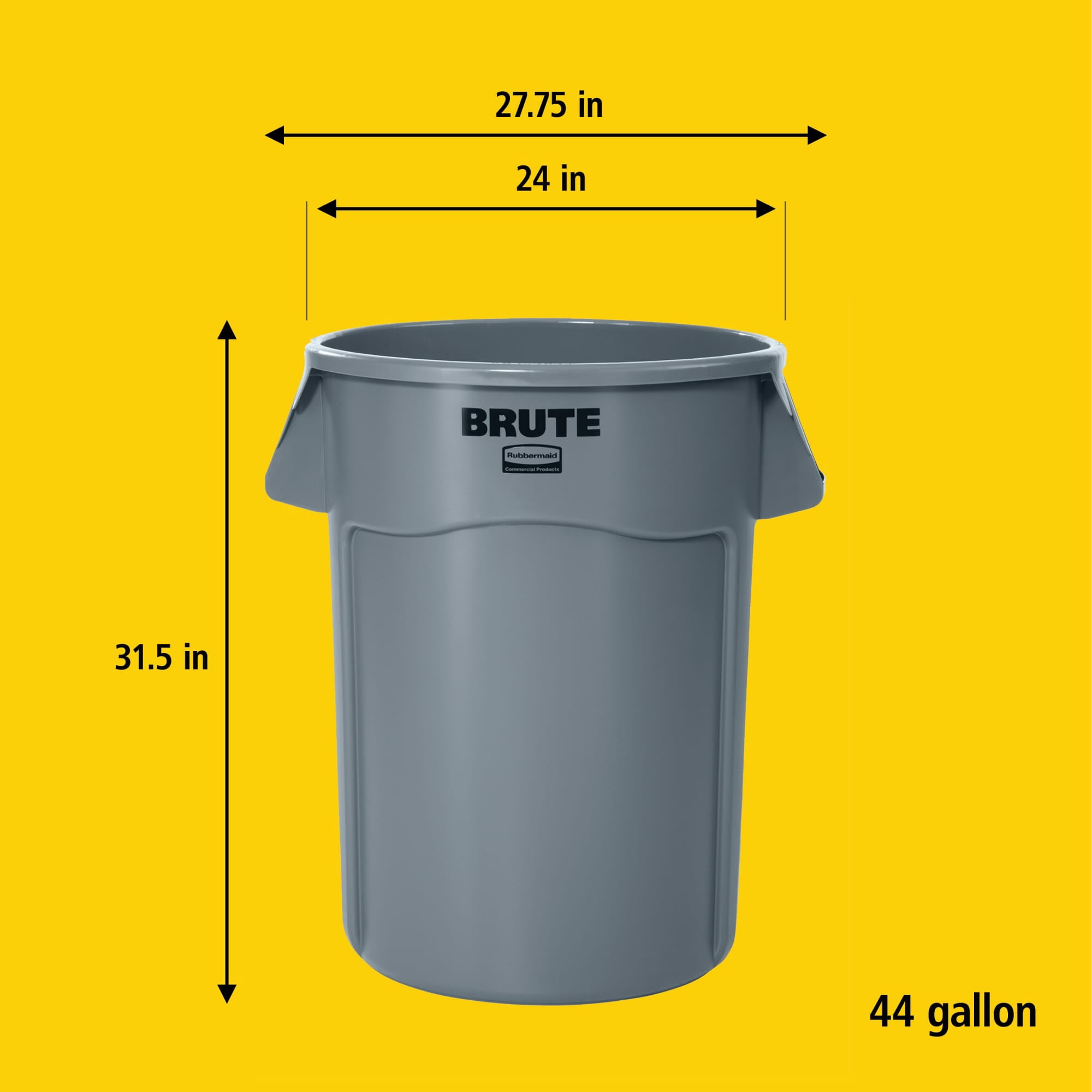 BRUTE 44 Gallon Outdoor Blue Trash Container
