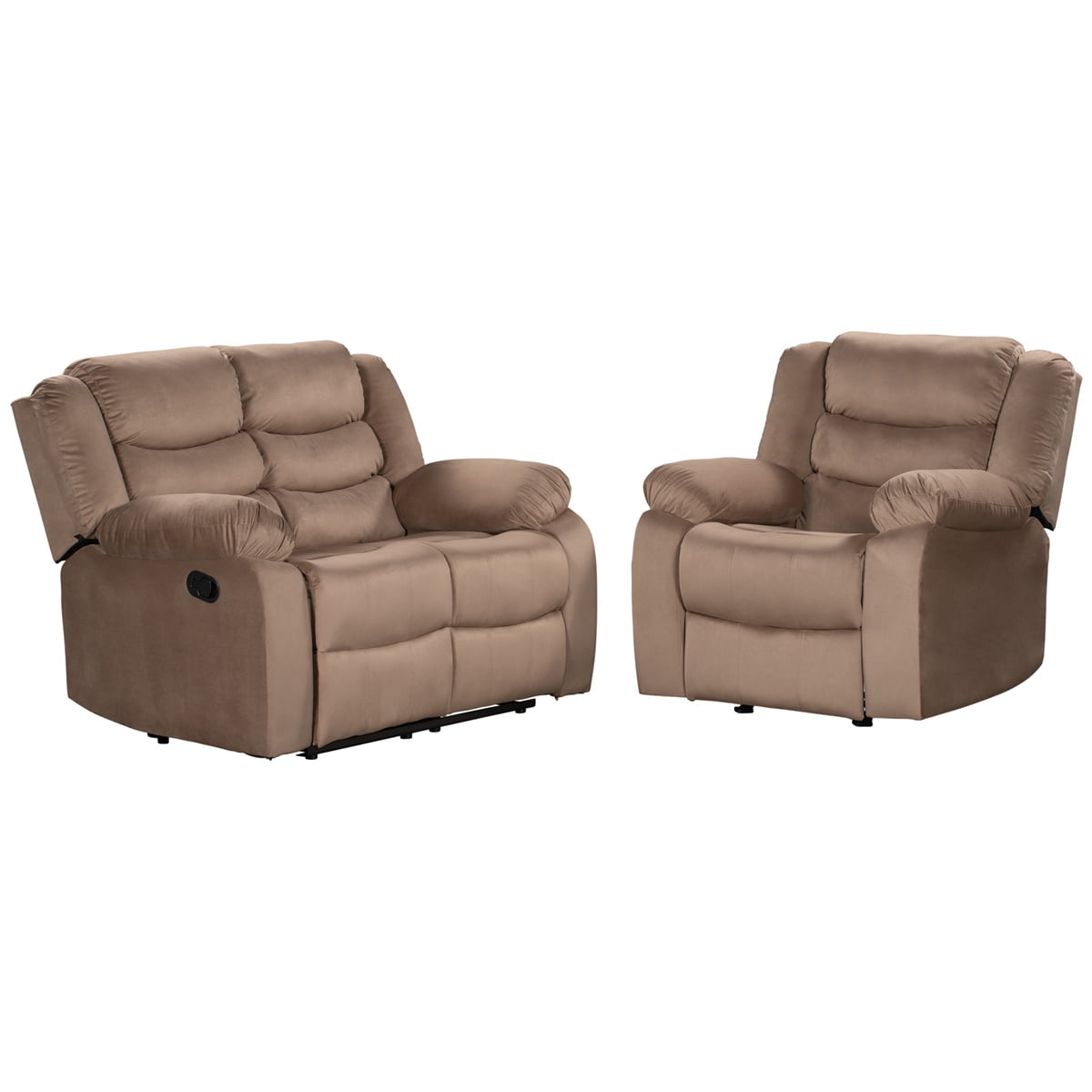 Manual Recliner Sofa Set, Upholstered Reclining Sofa Set Velvet Home