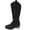 Black, variant on Western Cowboy Boots for Women - Knee High Pointed Toe Chunky Heel Cowgirl Boots, Retro Country Vintage Classic Tall Boots