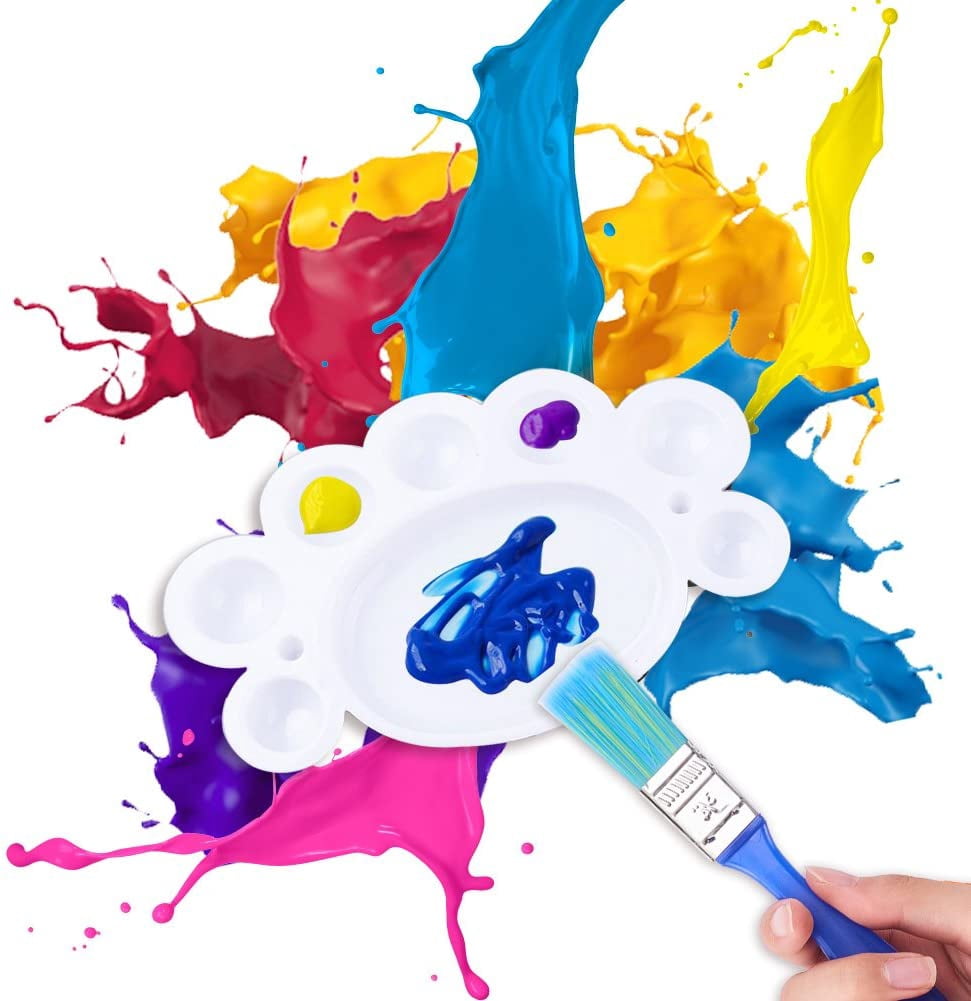 25Pcs Sponge Rollers Painting Brushes for Early Learning Mini Flower Sponge Brushes Drawing Tools with Palette