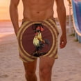 thumbnail image 3 of Funny Swim Shorts Men Quick Dry Novelty Swimming Rooster Printed Elastic Waist Board Shorts with Pockets Holiday Beach Pools Surfing Boardshorts Summer Casual Short Pants Swimwear, 3 of 7