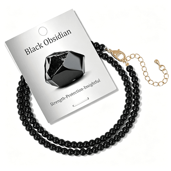 DESIGNICE Crystal Choker Necklaces for Women,4Mm Handmade Natural Stone Choker Beaded Necklace Healing Crystal Necklace Gemstone Bead Necklaces for Women