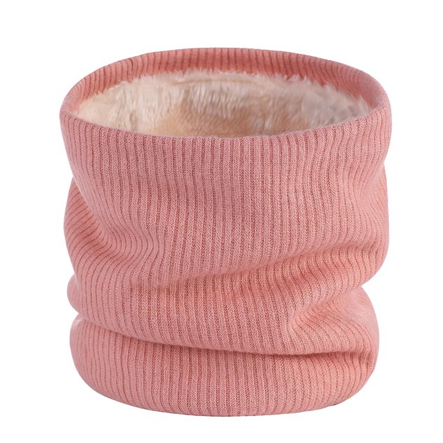 Bufanda cálida de invierno de doble capa para el cuello, color sólido para mujeres y hombres (rosa) Likrtyny paseo en bicicleta