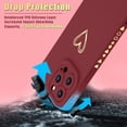 thumbnail image 4 of Compatible with iPhone 13 Pro Max Case 6.7 inch for Women Girls, Cute Luxury Heart [Soft Anti-Scratch Full Camera Lens Protective Cover] Silicone Girly Phone Case for iPhone 13 Pro Max-Burgundy, 4 of 12