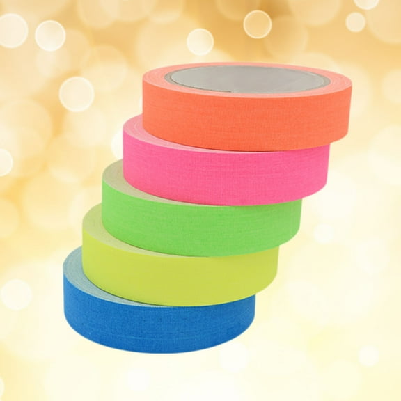 FELTECHELECTR 5Pcs Orange Fluorescent Cloth Tape Glow in the Dark 1000 x 1cm