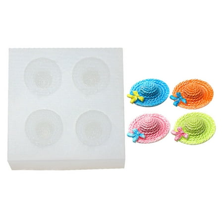 

4 Cells 3D Straw Hat Shaped Silicone Mold Kitchen Baking Tools DIY Cake Pastry Fondant Moulds Chocolate Molds for Baking