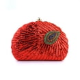 thumbnail image 6 of Handheld Women's Evening Clutch Bags Seashell Peacock Beaded Bag Banquet bag Handbags Bridal Wedding Purses,Red, 6 of 11