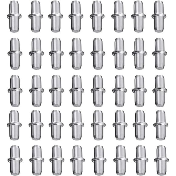 shiyou-50PCS Shelf Pins, 0.2 * 0.7In Shelf Support Pegs for Cabinet Furniture, Cabinet Shelf Support Pins, Shelf Holder Replacement Peg, Shelf Holder Bracket Steel Pins, Shelf Clips