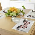 thumbnail image 4 of Ambesonne Pale Pink Place Mats Set of 4, Butterfly Valentines, Standard Size, Dark Brown White, 4 of 6