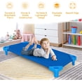 thumbnail image 6 of Daycare Cots, 6-Pack Stackable Nap Bed Cot with Easy Lift Corners, Portable Children Sleeping Cots for Preschool Classroom, Nursery, Ready-to-Assemble, 6 of 9