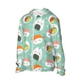 thumbnail image 2 of Kll Kawaii Sushi Print Men'S Women’s Upf 50+ Sun Protection Outdoor Hoodie Jacket Long Sleeve Fishing Hiking Performance Shirt- 3x-Large, 2 of 8