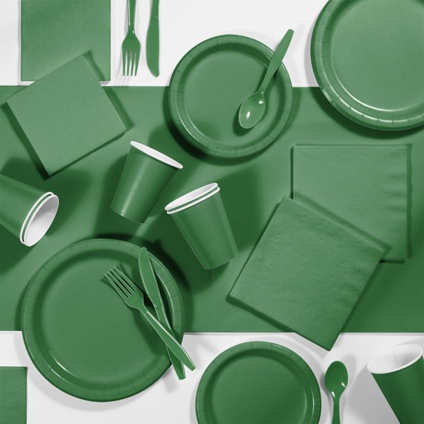 Emerald Green Party Supplies Kit for 24 Guests