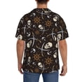 thumbnail image 5 of Lafuoo Pirate Skulls Pattern Men's Cuban Collar Short Sleeve Shirt, Button-Down Resort Beach Pocket Shirt-X-Large, 5 of 7