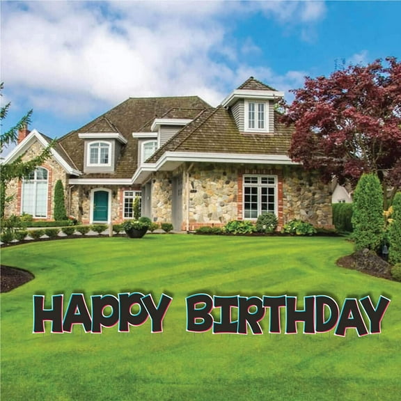 18 Inches Tall Happy Birthday Social Media Letters Yard Decoration Set, KG The Last Time, 13pcs (19288)