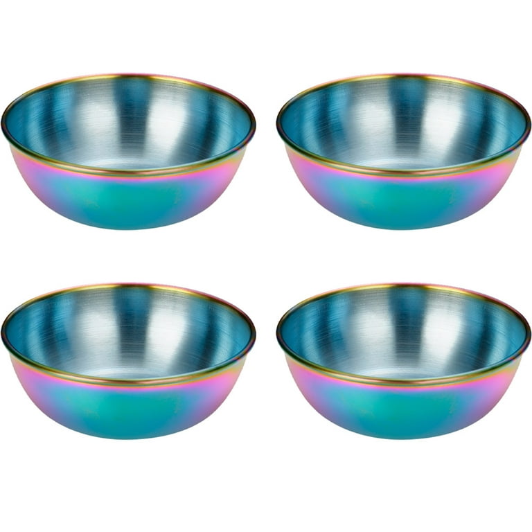 4pcs Stainless Steel Sauce Dishes Round Seasoning Dishes Sushi Dipping Bowl  Saucers Bowl Mini Appetizer Plates Seasoning Dish Saucer Plates