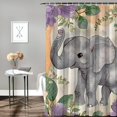 thumbnail image 2 of Orinice Elephant Flowers Watercolor Painting Bathroom Decor Set, Colorful Luxurious Graphic Print Polyester Fabric Fashion Shower Curtain Set with Hooks, Washable Shower Curtain 36x72, 2 of 7