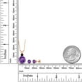 thumbnail image 2 of Gem Stone King 18K Rose Gold Plated Silver Round Purple Amethyst and Black Onyx Pendant and Earrings Jewelry Set for Women (4.43 Cttw, Gemstone Birthstone, with 18 inch Chain), 2 of 3