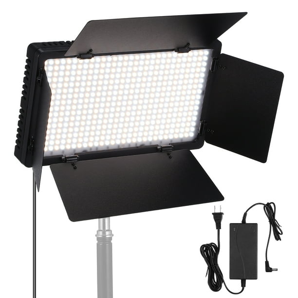 Luz de Video Led Led-600, Luz de Fotografía Profesional, Luz Fotográfica, Iluminación Plana, Brillo Ajustable, Equipo de Iluminación Para Estudio Con Enchufe Estadounidense.(A)