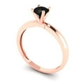 thumbnail image 2 of 0.5 ct Round Cut Natural Onyx Solitaire 14K Rose Gold Womens Engagement Ring, 2 of 4