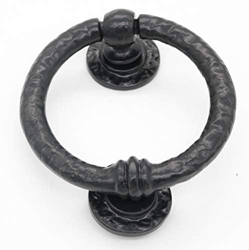 125 mm Black Antique Cast Iron Ring Door Knocker By Black Country Foundry 