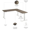 thumbnail image 3 of Scranton & Co Engineered Wood 72W L-Shaped Standing Desk in Mocha Cherry, 3 of 7