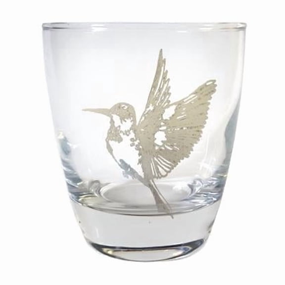 10 oz Hummingbird Engraved Lowball Glass