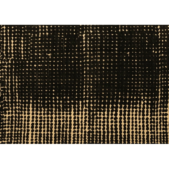 Ahgly Company Indoor Rectangle Abstract Brown Modern Area Rugs, 2' x 5'