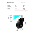 thumbnail image 4 of Juego de 5 ruedas de repuesto para sillas de oficina, resistentes, 4 of 7