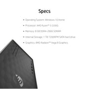 HP Desktop and 23.8 Monitor Bundle, AMD Ryzen™ 3 2200G, AMD Radeon™ Vega 8 Graphics, 8GB SDRAM, 1TB HDD, DVD, 590-p0103wb