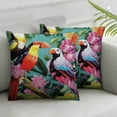 thumbnail image 2 of Nawypu  Pillow Covers Tropical Toucan Parrot Bird Green Palm Leaves with White Hibiscus Flowers,Decorative Throw Pillow Covers Soft Cushion Covers for Home Couch Living 2Pcs, 2 of 6