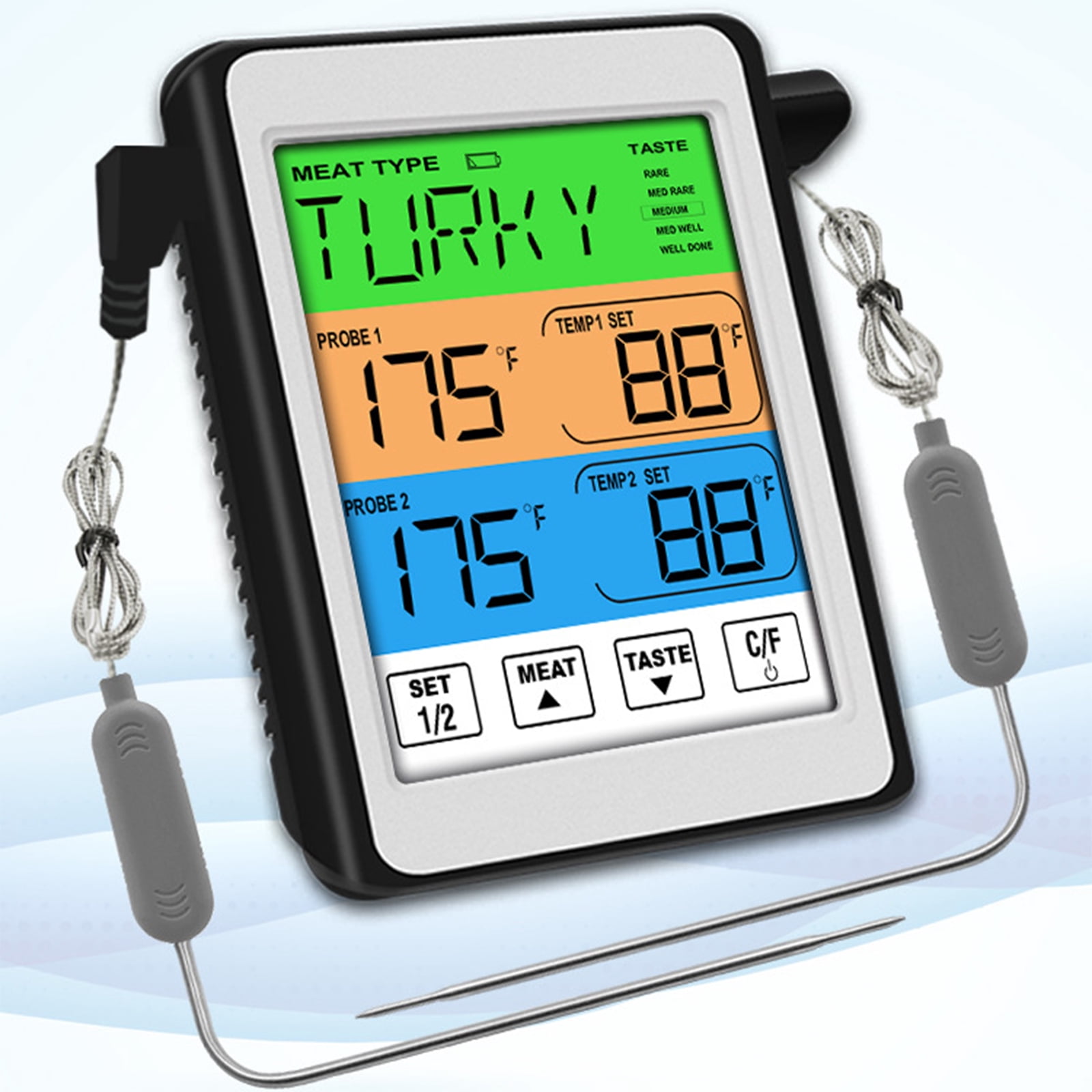 YongCo Digital BBQ Kitchen Oven Grill Smoker Meat with Probe and Timer Temperature Alarm