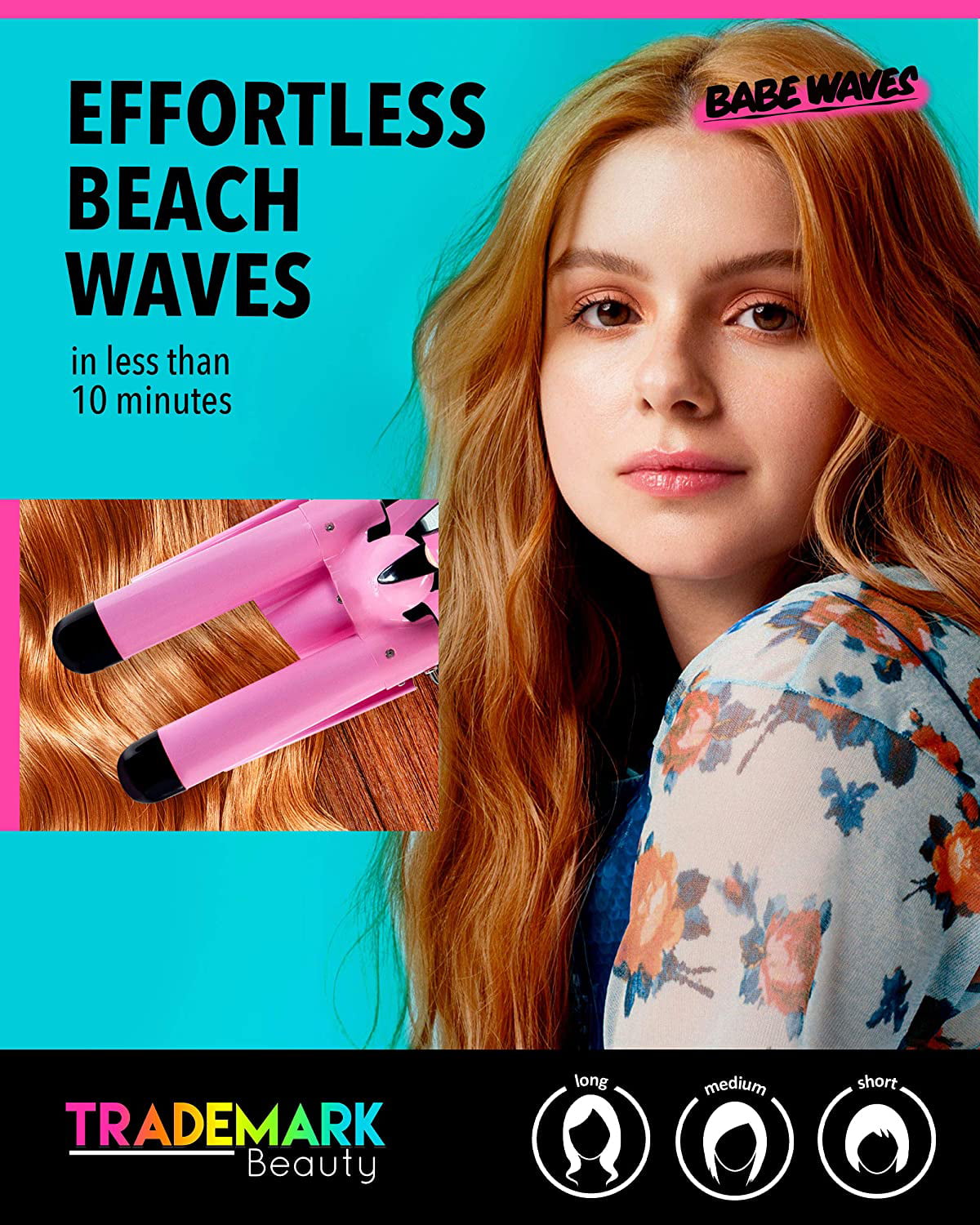 Babe Waves Hair Curling Wand | 3 Barrel Hair Waver | Trademark 