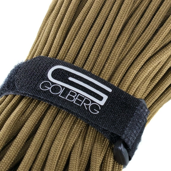 50' - Golberg Type III 7 Strand 550 MIL-C-5040-H Mil Spec Tested Paracord (Parachute Cord) : Outdoor Tie Down Rope - Coyote Brown - Made in America