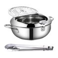 thumbnail image 2 of Ollas para freír aceite con control de temperatura, utensilios de cocina estilo japonés plata 24cm y clip, 2 of 9