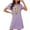 Purple, variant on Blmnix Nightgowns for Women Moomoo Sleepwear Short Sleeve Black Crew Neck Sleep Dress