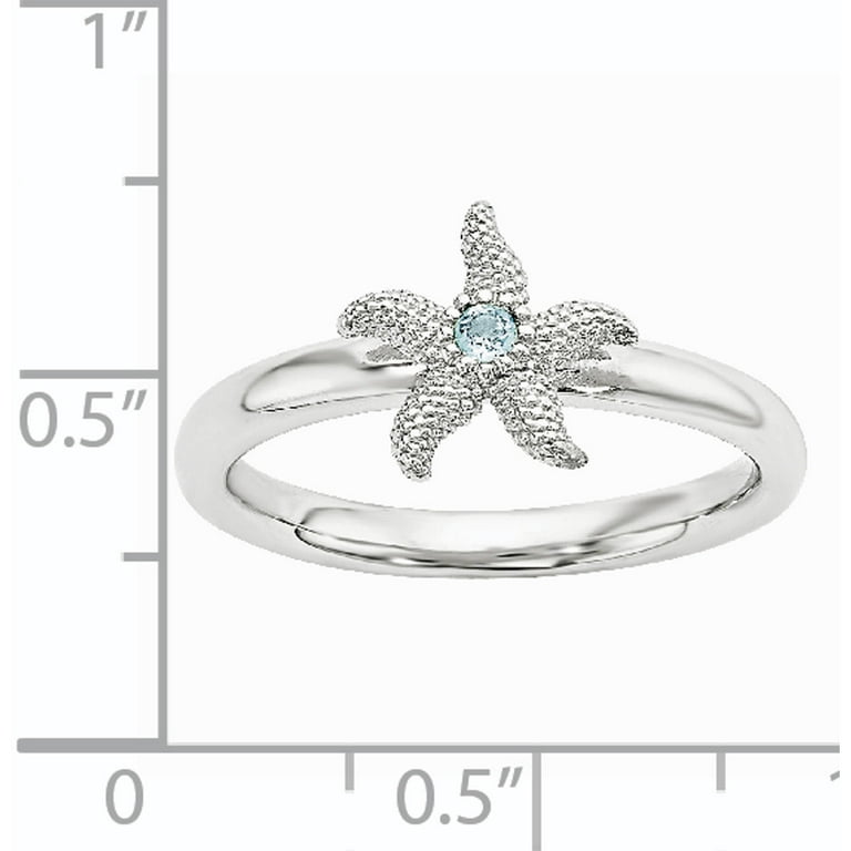 Sterling Silver Stackable Expressions Peridot Starfish Ring Sterling Silver Stackable Expressions Peridot Starfish Ring