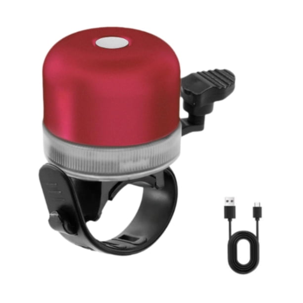 Timbre para manillar de bicicleta de montaña con luz, timbre pequeño para bicicleta, fácil instalación, timbre para bicicleta para adultos y niños Rojo